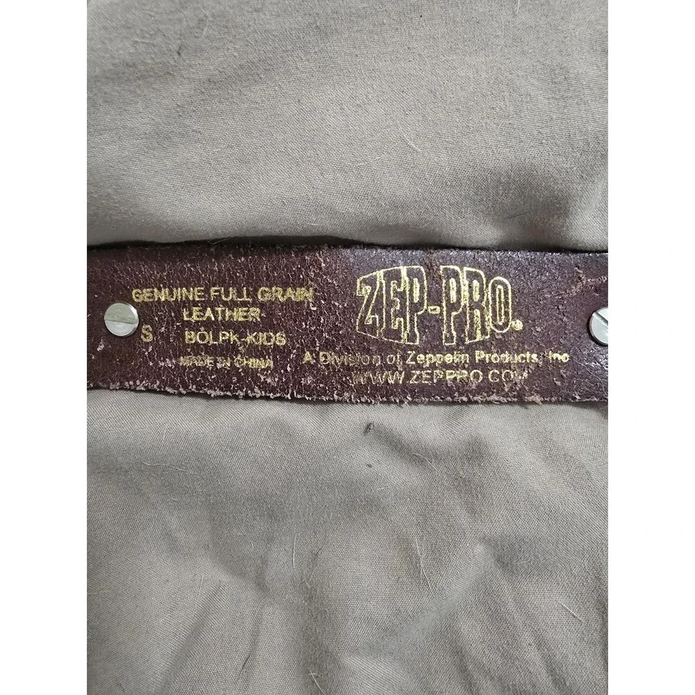 ZEP PRO BOYS BROWN LEATHER BELT‎ ADJUSTABLE Deer Hunting Size Small